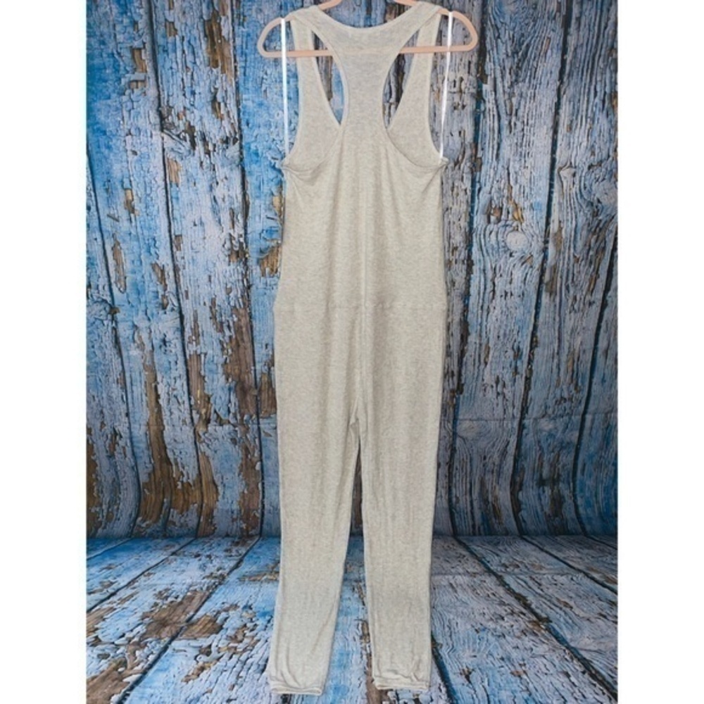 Spiritual Gangster Racerback Ballet Rib Super Soft 1 Piece Heather Grey Jumpsuit - Picture 5 of 14